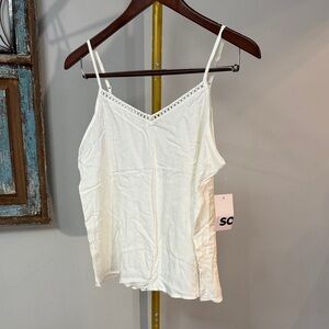 SO Women's Cream Camisole with Crochet Detail NEW M